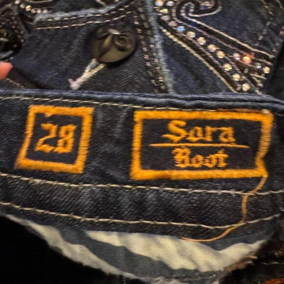 Rock Revival Women’s Size 28 Sora Bootcut Jeans Dark Wash Embellished Flap Pocke - Picture 5 of 7